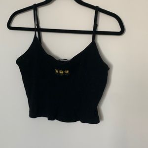 Sunflower ribbed crop top